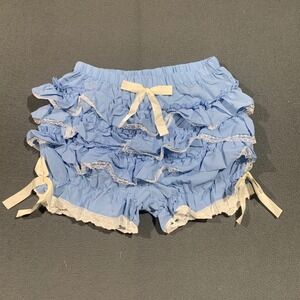 New Adoeren Women Blue Lolita Ruffle Pettipants Bloomers Lace Trim Size M NEW